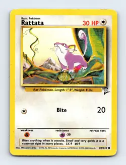 Rattata 089/130 Base Set 2 Non Holo Pokemon Card LP - Image 1