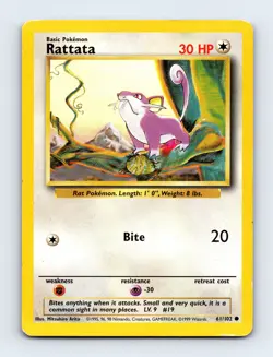 Rattata 089/130 Base Set 2 Non Holo Pokemon Card LP - Image 1