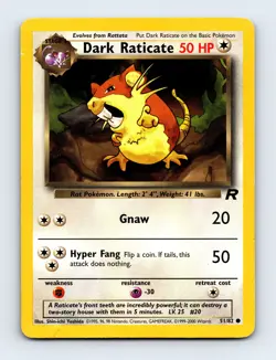 Dark Raticate 51/82 Team Rocket Non Holo Pokemon Card LP - Image 1