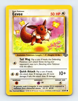 Eevee 51/64 Jungle Non Holo Pokemon Card LP - Image 1