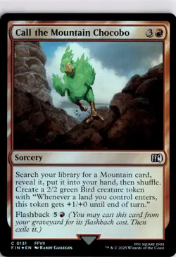 MTG FINAL FANTASY FOIL Call the Mountain Chocobo C 131 NM Pack Fresh ActualScan - Image 1