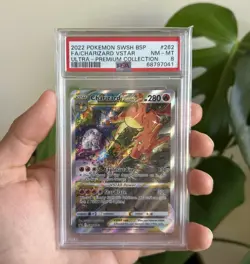 2022 POKEMON SWSH BLACK STAR PROMO #262 FULL ART/CHARIZARD VSTAR PSA 8 - Image 1