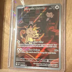 Pokemon Team Rocket's Meowth Sv10 Destined Rivals Illustration Rare Holo 203/182 - Image 1