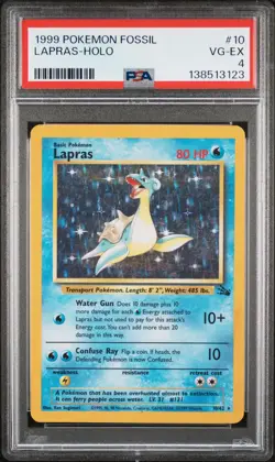 1999 POKEMON FOSSIL #10 LAPRAS-HOLO PSA 4 - Image 1