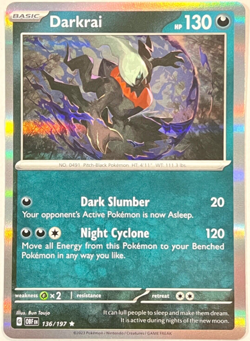 Darkrai 136/197 Holo Rare Obsidian Flames Pokemon Lightly Played LP - Image 1