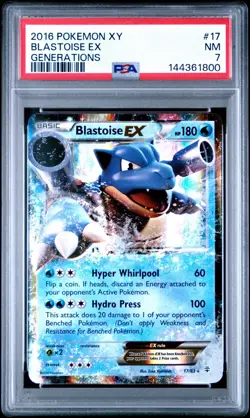 Pokemon 2016 Blastoise EX #17 Generations PSA 7 NM Pokemon - Image 2