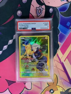 2022 Pokemon Sword & Shield SWSH Full Art Pikachu Lost Origin #TG05 PSA 9 - Image 1