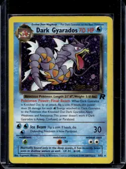 2000 Pokemon Team Rocket Dark Gyarados Holo #8/82 - Image 1