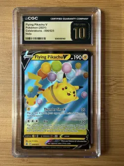 Flying Pikachu V 🎈2021 Pokemon Celebrations Holo 006/025 ⚡ CGC 10 Pristine - Image 1
