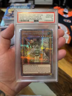 Aussa the Earth Channeler (Starlight Rare) POTE-EN032 1st Ed PSA 10 - Image 1