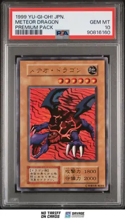 1999 YU-GI-OH! JPN Premium Pack Meteor Dragon PSA 10 - Image 1