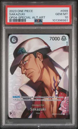 English One Piece Kingdom of Intrigue OP02-099 OP04 Sakazuki SP Special PSA 10 - Image 1