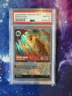 Disney Lorcana EN 2 Shere Khan Menacing Predator Enchanted 212 PSA 10 Gem Mint - Image 1