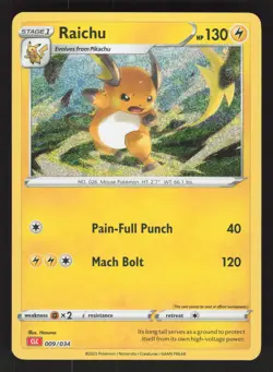Raichu 009/034 Pokemon TCG Trading Card Game Classic NM - Image 1