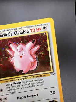 Pokemon TCG Erika's Clefable Gym Heroes Holo SWIRL Card 3/132 NM-f - Image 2