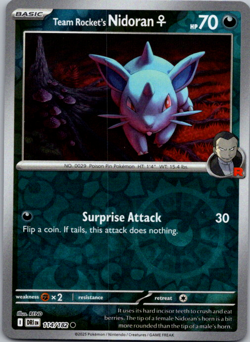 Team Rocket's Nidoran 114/182 Holo Destined Rivals English Pokemon Card - Image 1