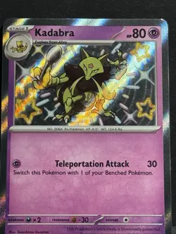 Pokemon TCG Kadabra Card 149/091 Paldean Fates Shiny Holo Rare NM - Image 3