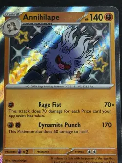 Annihilape Holo Shiny Rare Pokemon TCG Card Paldean Fates 171/091 NM - Image 2