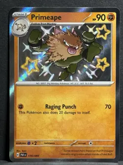 Primeape Scarlet and Violet Paldean Fates Shiny Rare Holo Card 170/091 NM - Image 1