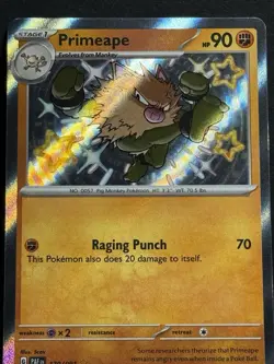 Primeape Scarlet and Violet Paldean Fates Shiny Rare Holo Card 170/091 NM - Image 3