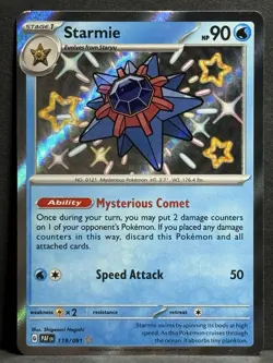 Pokemon Starmie TCG Holo Shiny Rare Card Paldean Fates 119/091 NM - Image 1