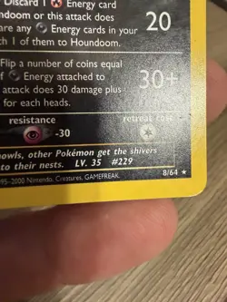 Pokemon Cards: Neo Revelation 1st Edition Rare Holo: Houndoom 8/64 - Image 5