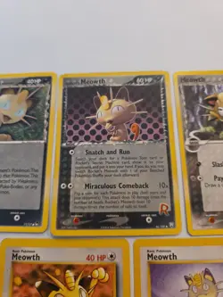 Meowth Pokemon 5 Card Lot- Team Rocket/Delta Species/ 1st Edition Cards - Image 3