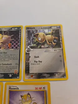 Meowth Pokemon 5 Card Lot- Team Rocket/Delta Species/ 1st Edition Cards - Image 4