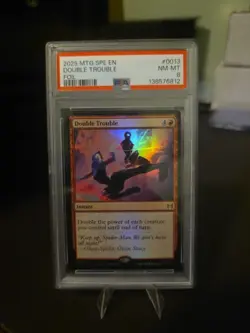 2025 Magic The Gathering Spider-Man Double Trouble Foil #0013 PSA 8 - Image 1