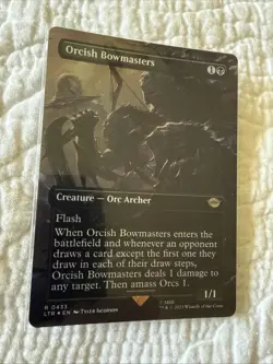 MTG Magic Lord of the Rings #433 Orcish Bowmasters Rare Borderless Foil - Image 1