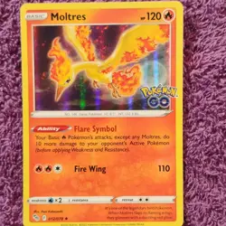 Pokemon Moltres 012/078 Pokemon GO Holo Rare 120 HP 2022 Kobayashi - Image 1
