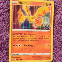 Pokemon Moltres 012/078 Pokemon GO Holo Rare 120 HP 2022 Kobayashi - Image 2