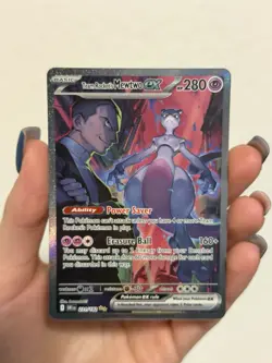 Team Rocket’s Mewtwo ex 231/182 SV10 Destined Rivals SIR Full Art Pokemon Card - Image 2