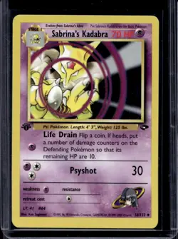 2000 Pokemon Gym Challenge 1st Edition Sabrina's Kadabra #58/132 - Image 1