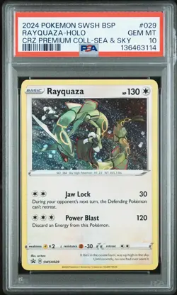 2024 POKEMON SWSH BLACK STAR PROMO #029 RAYQUAZA-HOLO PSA 10 - Image 1