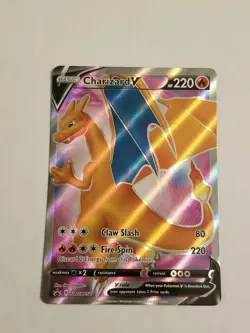 CHARIZARD V SWSH050 Promo Full Art Champions Path Pokemon Card Near Mint - Image 1