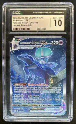 2021 Pokemon SWSH Chilling Reign Shadow Rider Calyrex VMAX #205/198 CGC 10 - Image 1