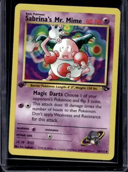 2000 Pokemon Gym Challenge 1st Edition Sabrina's Mr. Mime #59/132 - Image 1