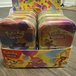 Pokemon TCG Scarlet & Violet 151 Mini Tin Display 10 Sealed W/ Hard Acrylic - Image 1