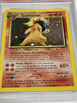 Neo Genesis Unlimited Typhlosion PSA 8 HOLO (7606) 17/111 Pokemon - Image 2