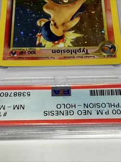 Neo Genesis Unlimited Typhlosion PSA 8 HOLO (7606) 17/111 Pokemon - Image 4