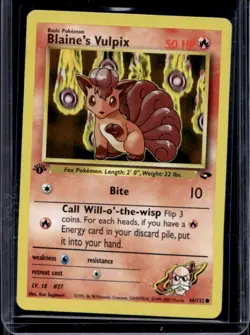 2000 Pokemon Gym Challenge 1st Edition Blaine's Vulpix #66/132 - Image 1