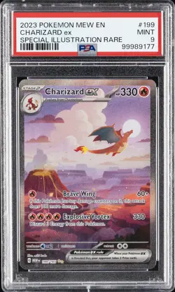 2023 POKEMON MEW EN-151 SPECIAL ILLUSTRATION RARE #199 CHARIZARD EX PSA 9 - Image 1