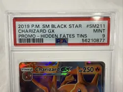 2019 POKEMON SM BLACK STAR PROMO HIDDEN FATES TINS #SM211 CHARIZARD GX PSA 9 - Image 3