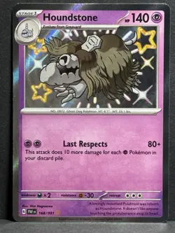 Houndstone 168/091 S&V: Paldean Fates Shiny Holo Rare Pokemon TCG NM - Image 1