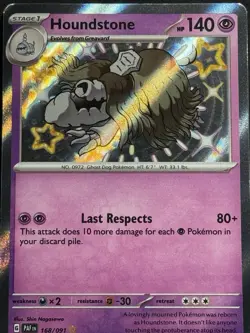 Houndstone 168/091 S&V: Paldean Fates Shiny Holo Rare Pokemon TCG NM - Image 3