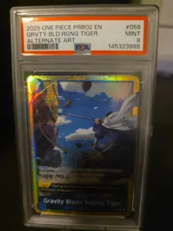 2025 One Piece TCG PRB02 #058 Gravity Blade Raging Tiger Alt Art PSA 9 - Image 3