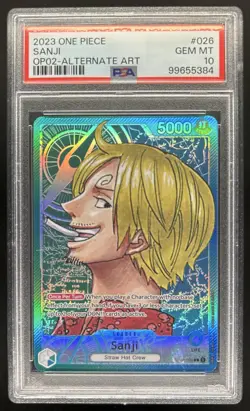 2022 One Piece Paramount War Sanji Leader Alt Art #OP02-026 PSA 10 GEM MINT - Image 1