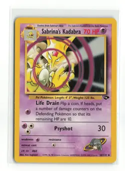 SABRINA'S KADABRA 58/132 GYM CHALLENGE POKEMON TCG LP - Image 1