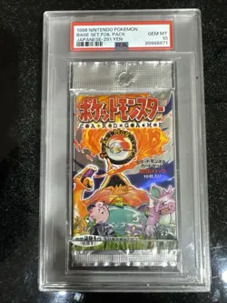 1996 Pokemon TCG Japanese Base Foil Pack Sealed PSA 10 GEM MT - Image 1